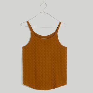 Madewell Cami Tank Top in Checkerboard Jacquard Color Sepia Size XS